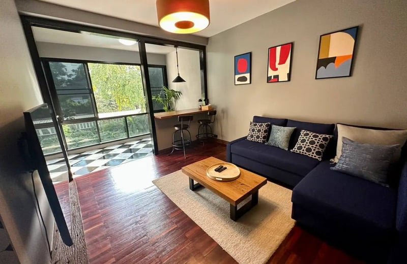 Location d'appartement moderne de 1 chambre avec vue sur le jardin et la ville à Khlong Toei Nuea, Bangkok, Thaïlande