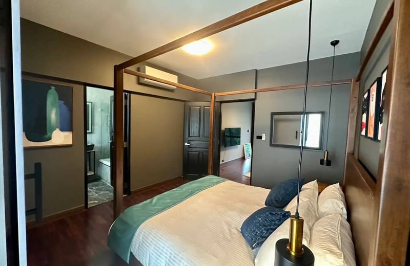 Location d'appartement moderne de 1 chambre avec vue sur le jardin et la ville à Khlong Toei Nuea, Bangkok, Thaïlande
