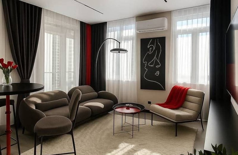 Exclusive, bright apartment with large balcony for rent, 68 m², Batumi, Georgia