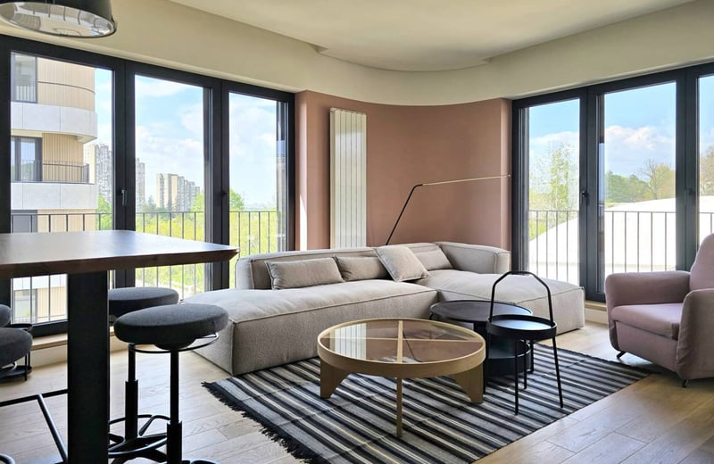 Miete einer modernen Wohnung, 60 m², Banovo Brdo Residence, Belgrad, Serbien
