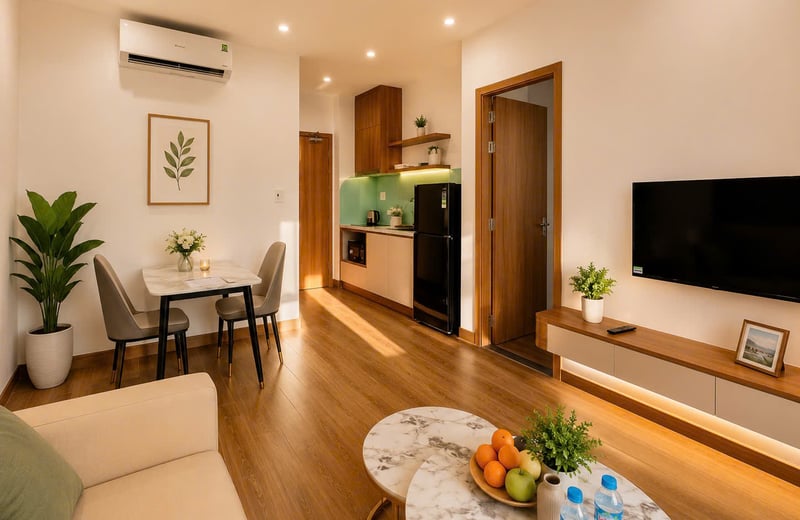 Stylish, furnished 45 sqm apartment for rent, Son Tra, Da Nang, Vietnam