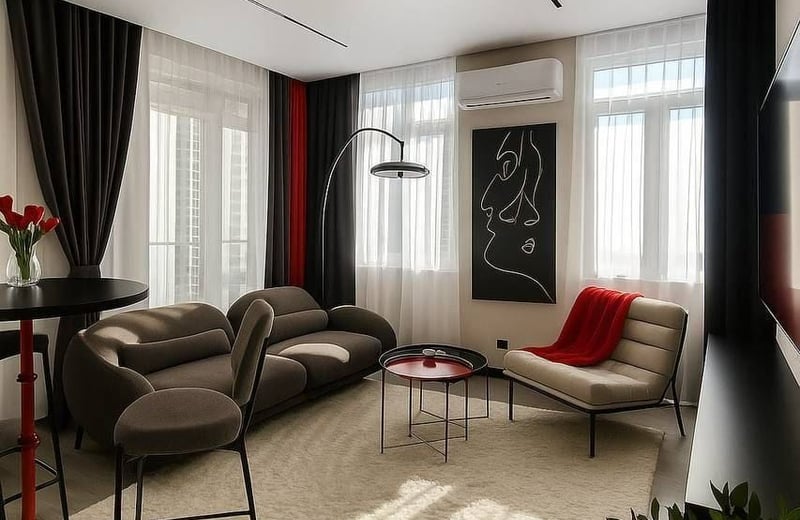 Location d'un appartement spacieux et entièrement meublé, 68 m², Batoumi, Géorgie