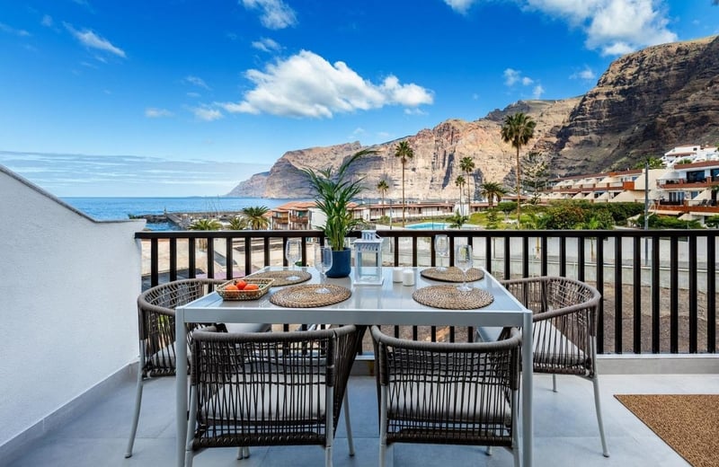 Modern ocean-view apartment in Los Gigantes for rent, Tenerife, Spain
