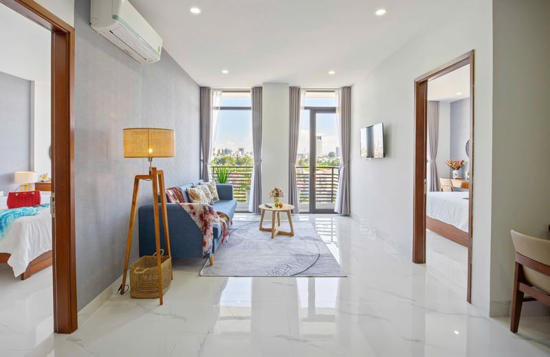 Cozy furnished apartment for rent with a large balcony, Son Tra District, Da Nang, Vietnam