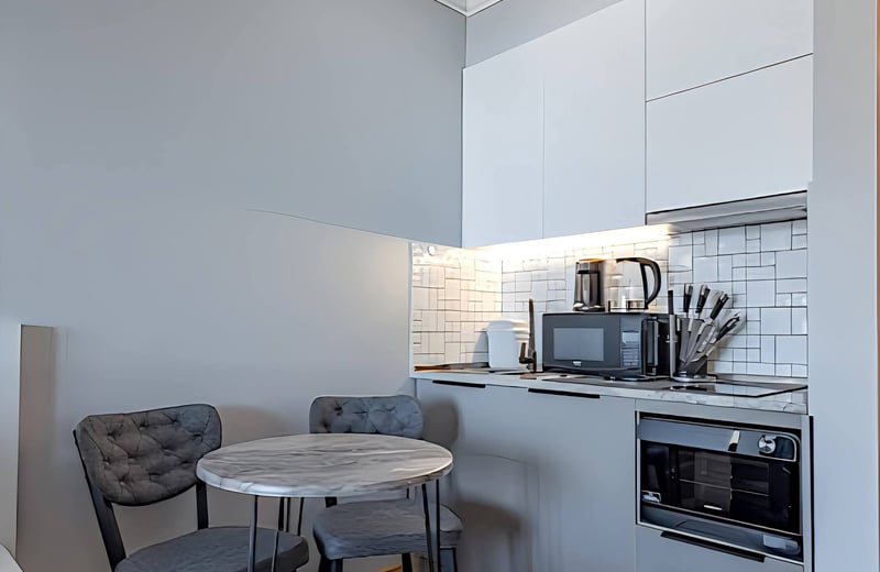 Location studio moderne, cosy, avec vue sur la mer en résidence Next White, Batumi, Géorgie