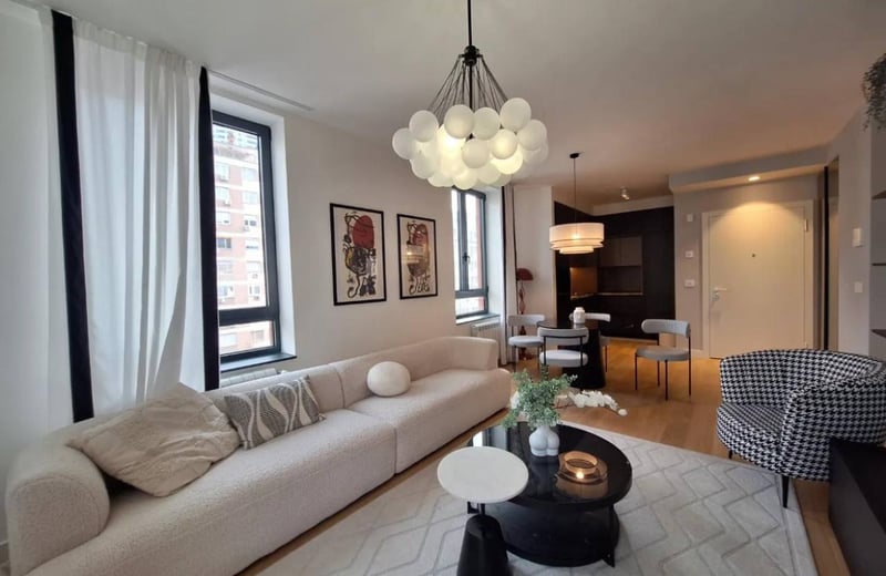 Miete einer hellen 3-Zimmer-Wohnung, 77 m², Premium-Wohnanlage BW Eterna, Belgrad, Serbien