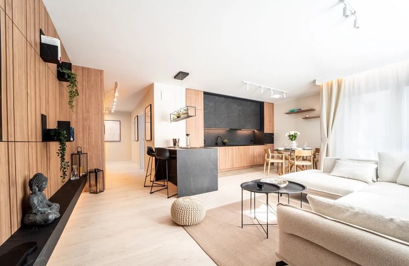 Alquiler de un apartamento elegante de tres habitaciones de 84 m² con balcón, distrito de Bronowice, Cracovia, Polonia