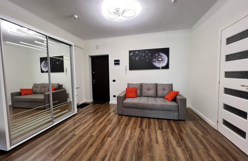 Miete einer modernen Einzimmerwohnung in einem Neubau, Stadtteil Botanica, Chișinău, Moldau