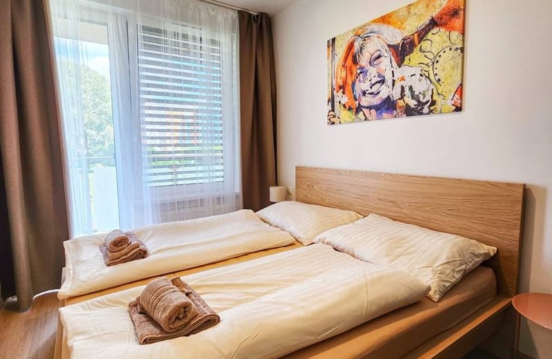 Location d’un appartement meublé de trois pièces dans un immeuble neuf, 74 m², Petržalka, Bratislava, Slovaquie