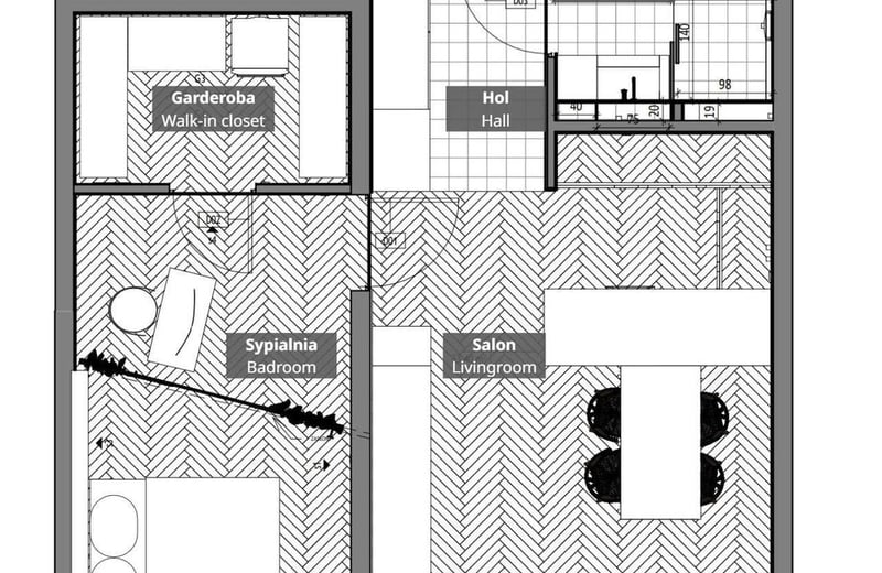 Alquiler de un apartamento amplio de alto nivel de dos habitaciones, 60 m², Cracovia, Zwierzyniec, Polonia