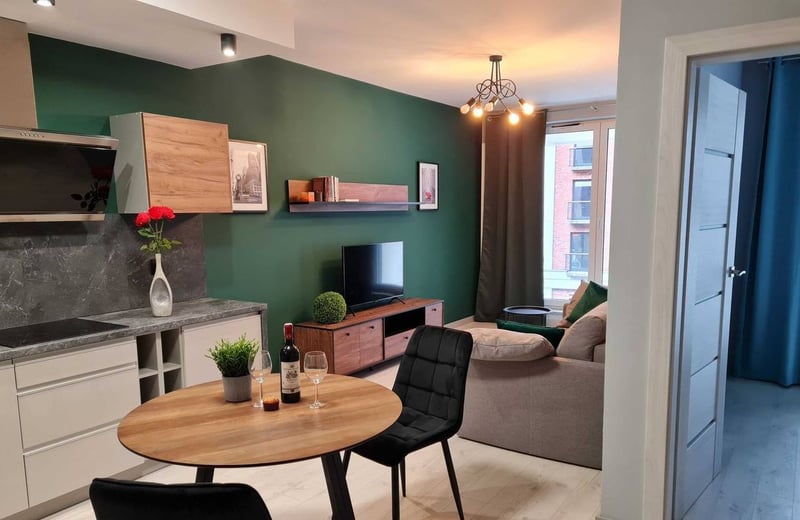 Rent of a modern two-room apartment with a balcony, 41 m², Kraków, Zabłocie, Poland