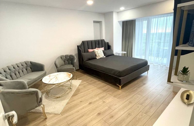 Location d’un superbe appartement d’une pièce avec fenêtres panoramiques, secteur 6, Bucarest, Roumanie