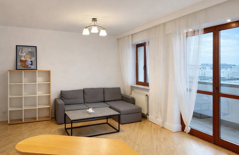 Helle 2-Zimmer-Wohnung mit 72 m² zur Miete, Mokotów, Warschau, Polen