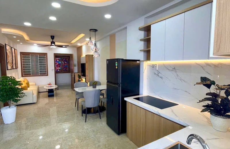 Helle 60 m² Wohnung mit 2 Schlafzimmern zur Miete in Vinh Diem Trung, West-Nha Trang, Vietnam
