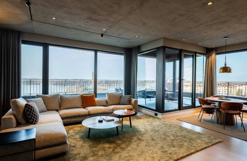 Ático de lujo de 123 m² con terraza en el complejo residencial K-District en alquiler, Belgrado, Serbia