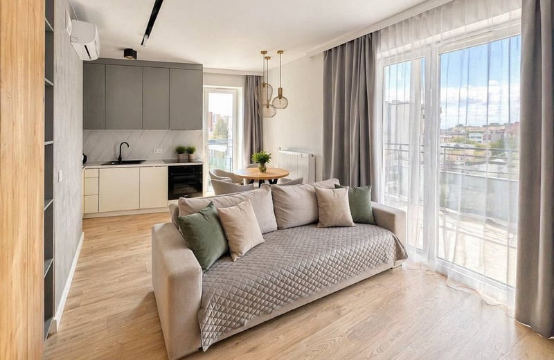 Location d'un appartement moderne et meublé, 42 m², Praga-Południe, Varsovie, Pologne