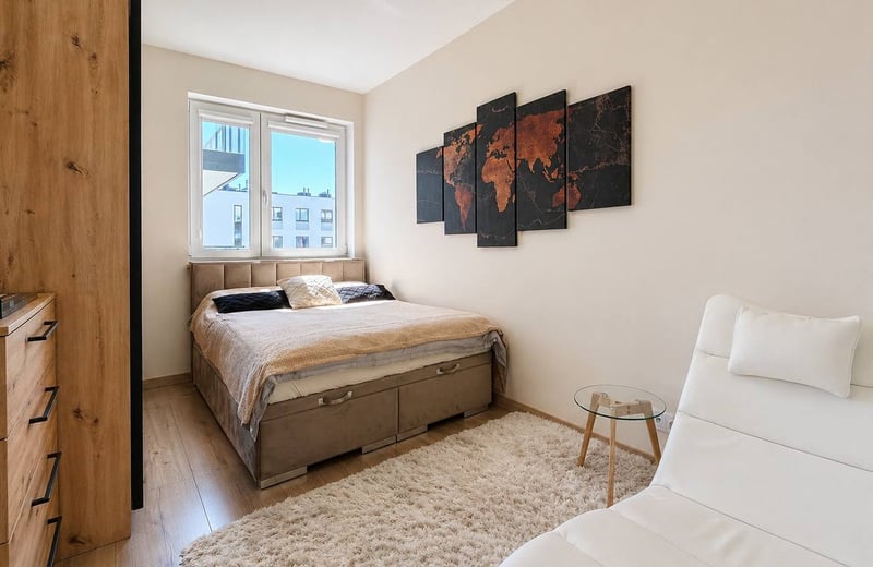 Location d'un appartement lumineux et moderne avec balcon, 40 m², Mokotów, Varsovie, Pologne