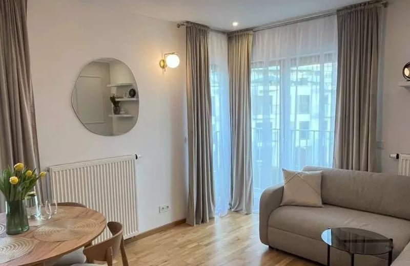 Long-Term Rental: 2-Room Apartment 52 m² with Balcony, Warsaw, Mokotów