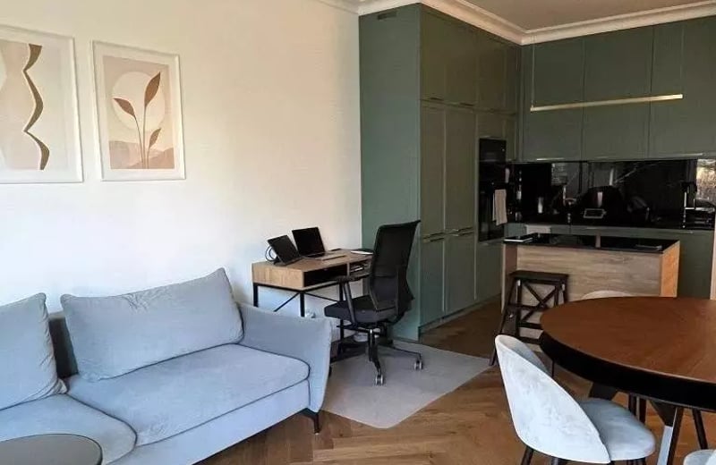 Long-term rental of a two-room apartment with a yard on Lazurowa Bemowo St., Warsaw