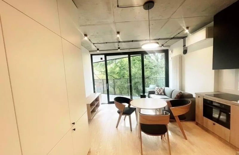 Long-term rental of a two-room apartment with a balcony at Browary Warszawskie, Wola, Warsaw