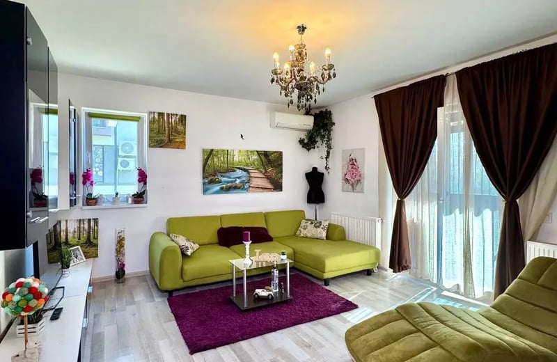 Long-term rental of a two-bedroom apartment in Bucharest, "Militari Residence" complex, Orhideelor 30А Street