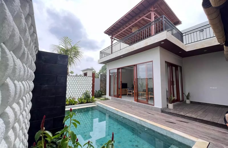 Long-term rental newly built villa with rice field view in Ubud, Bali