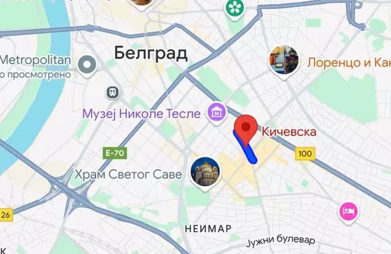 Long-term rental 2-room apartment in the center of Vračar, Serbia