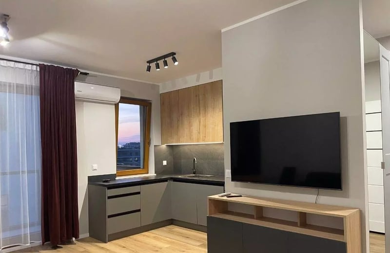 Long-term rental 2-room apartment in a modern gated community, Mokotów, Warsaw