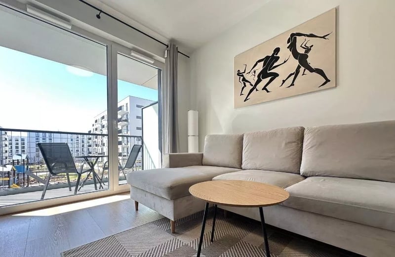 Long-term rental of a modern two-room apartment with a balcony in Prądnik Biały, Kraków