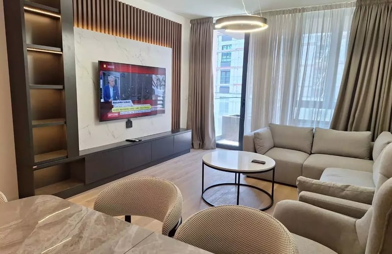 Long-term rental brand new 3-room apartment in BW Eterna, Belgrade, Serbia