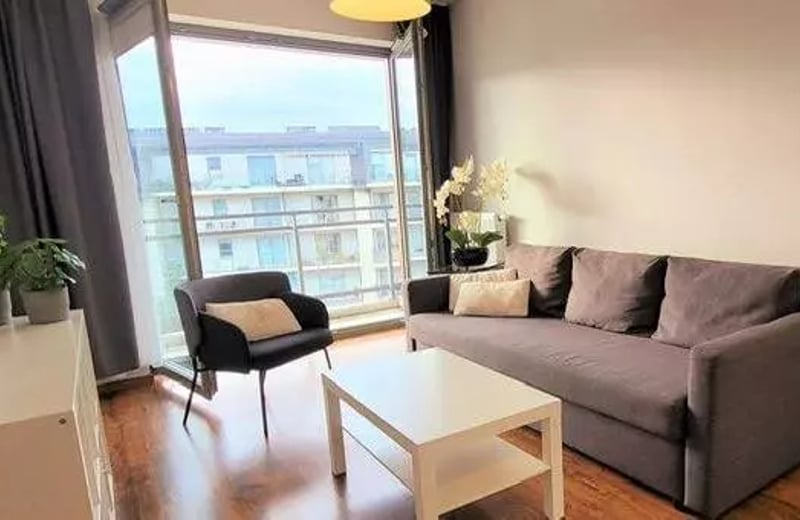 Long-term rental modern 2-room apartment in prestigious new complex Ogrody Hallera, Wrocław, Poland