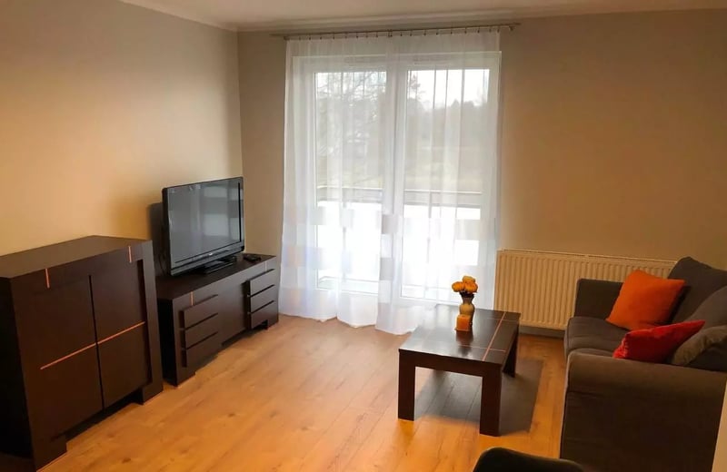 Long-term rental 2-room apartment with balcony in a new building, Poświętne, Wrocław