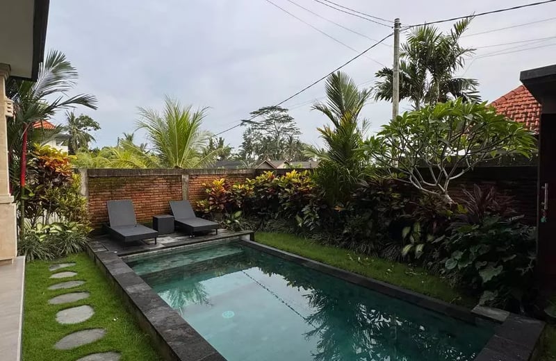 Long-term rental of a new villa with pool and rice field view, Ubud, Indonesia