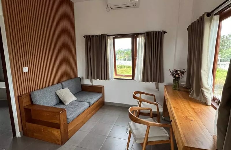 Long-term rental of a new villa with pool and rice field view, Ubud, Indonesia