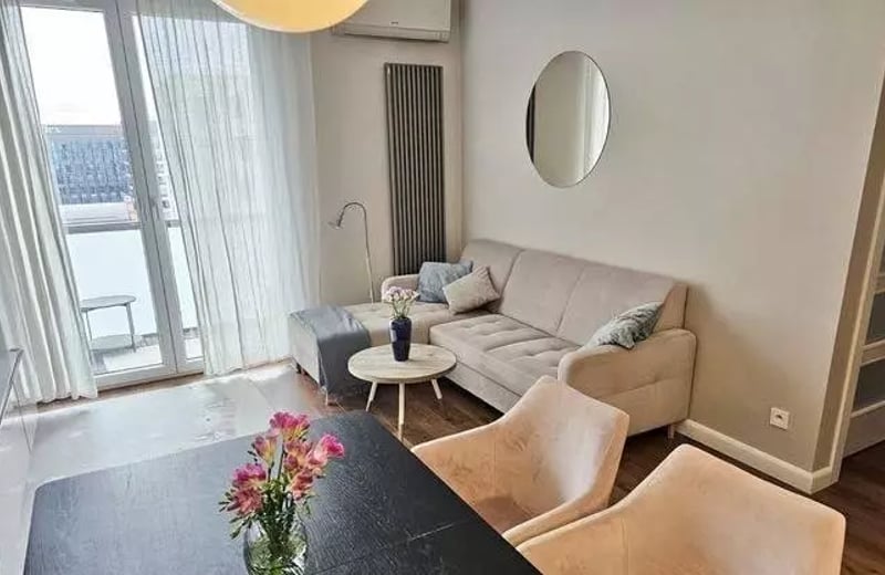 Long-term rental in Kraków stylish 3-room apartment, 57 m², with balcony in a high-standard building, Grzegórzki district