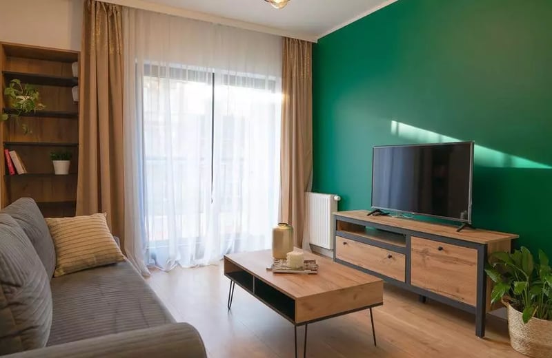 Long-term rental in Wrocław — 43 m², 3-room apartment in Angel City with separate kitchen, gym and parking