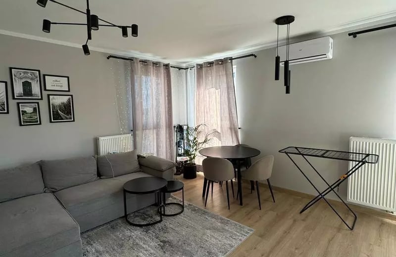 Long-term rental of a modern 54 m² 2-room apartment with a balcony in the quiet Mistrzejowice area, Krakow