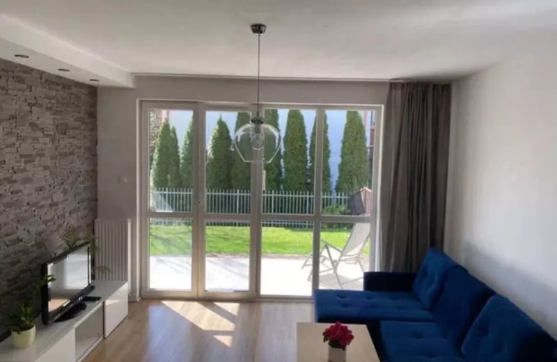 Long-term rental of a modern 50 m² 2-room apartment with a terrace in Zawady, Wilanów, Warsaw