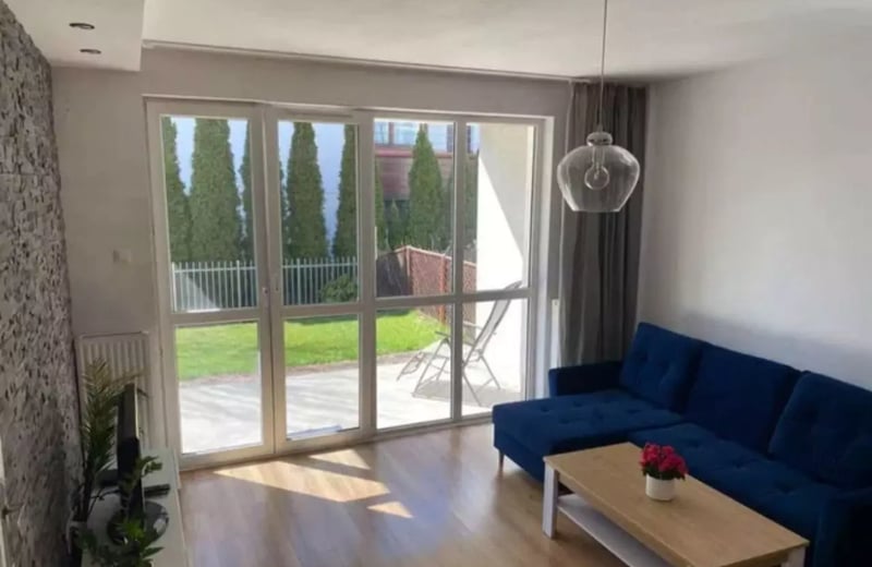 Long-term rental of a modern 50 m² 2-room apartment with a terrace in Zawady, Wilanów, Warsaw