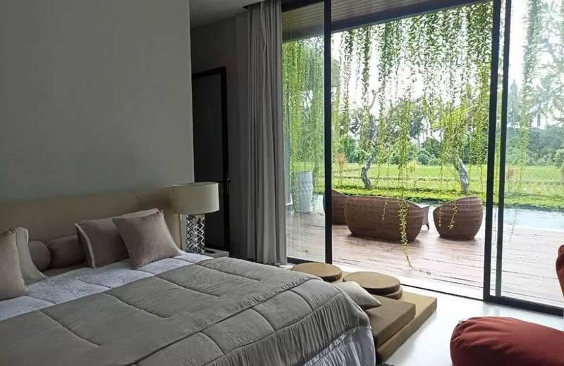 Long-term rental of a brand-new villa with rice field view in Batuan area, Ubud