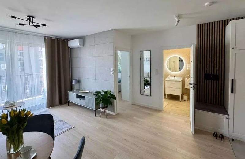 Long-term rental of a brand-new 2-room apartment with parking and balcony, Ursus, Warsaw