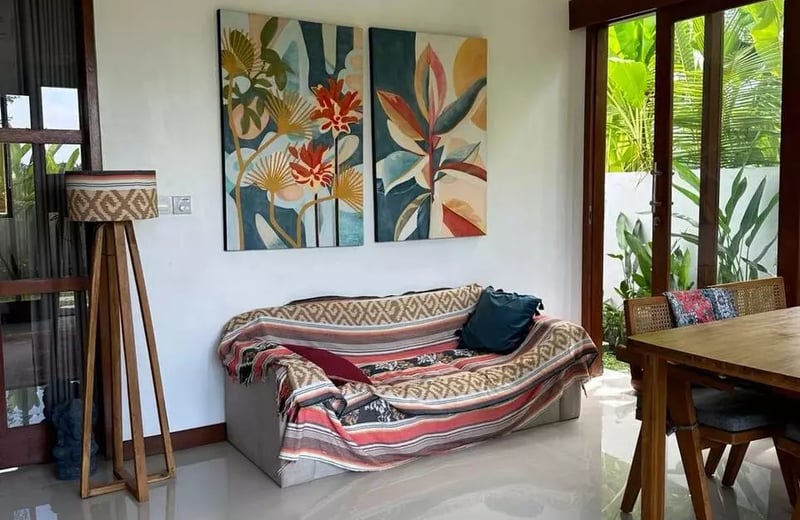 Long-term rental new villa with rice field view in Ubud