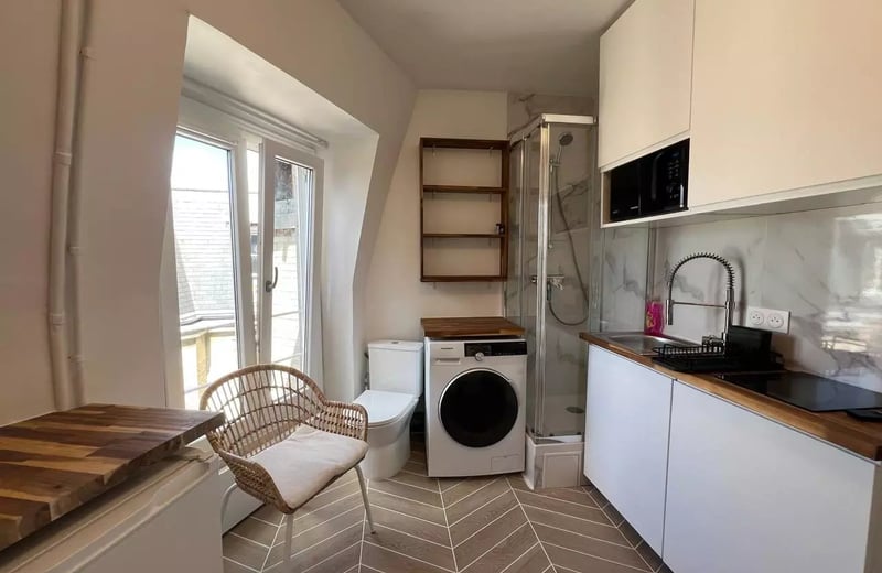 Langzeitmiete eines 9m² Studios in Paris, Frankreich