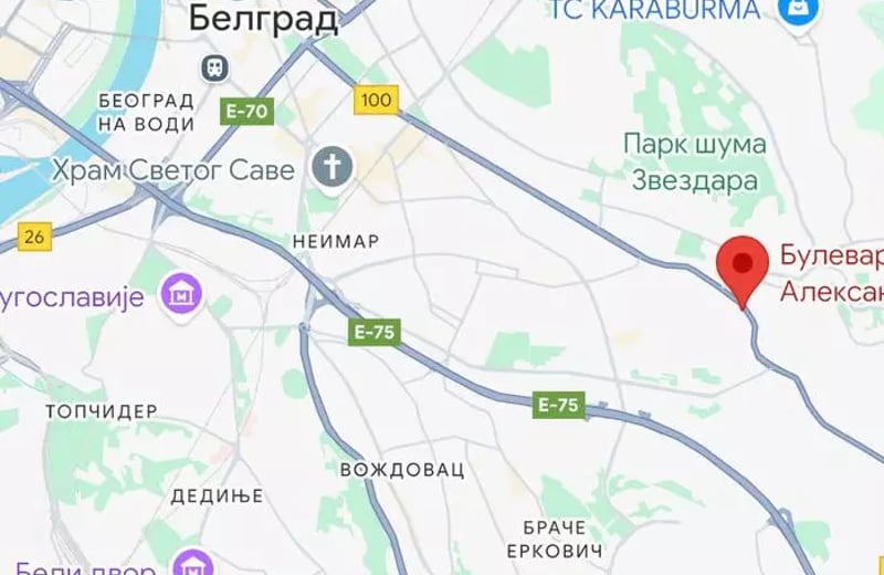 Location longue durée appartement 2 pièces 36 m², quartier Zvezdara, Belgrade, Serbie